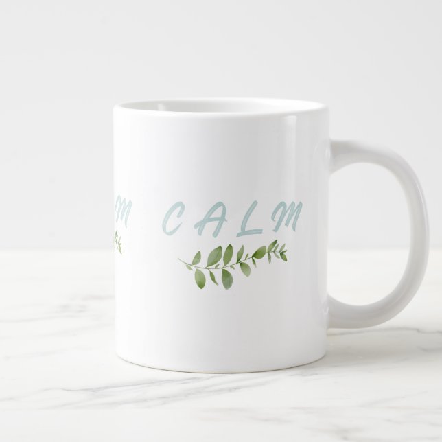 Caneca De Café Grande Presente Calmo e Positivo de Afirmação e Bem-Estar (Direita)