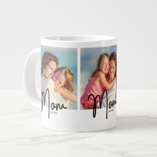 Caneca De Café Grande Presente de 3 Fotos Mamãe
