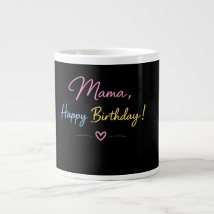 Caneca De Café Grande Presente de Aniversário Minimal Mama