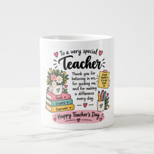 Caneca De Café Grande Presente de Apreciação para Professores   Feliz Di