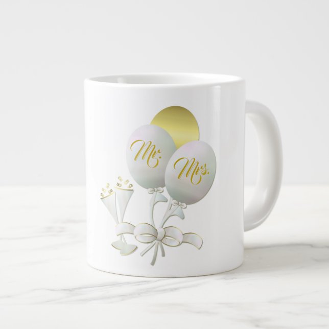 Caneca De Café Grande Presente de Casamento - Jumbo Mug (Frente Esquerda)