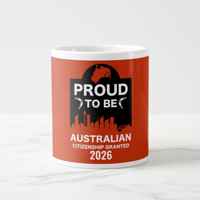 Caneca De Café Grande Presente de cidadania australiana (Frente)