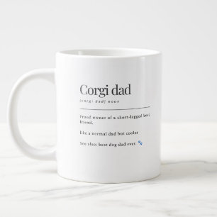 Caneca De Café Grande Presente de Definição de Papai Corgi Divertido Est