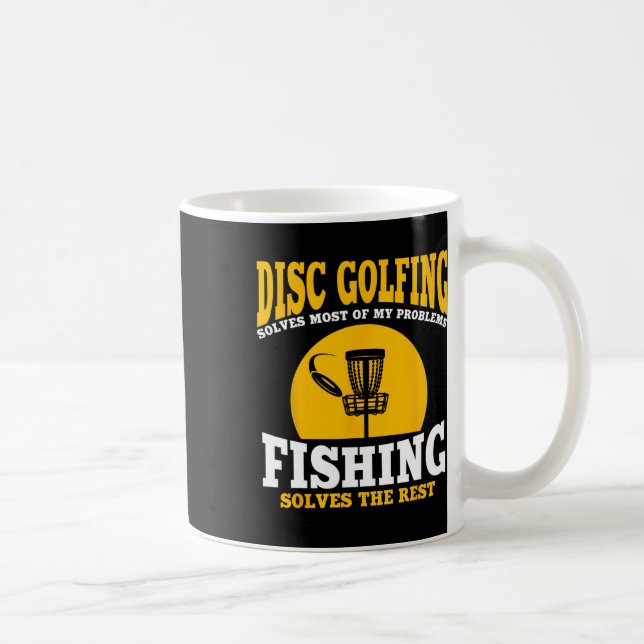Caneca De Café Grande Presente de Disc Golf e Pesca  (Direita)