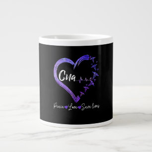 Caneca De Café Grande Presente de Enfermeiro Amor CNA Peace Love Save L