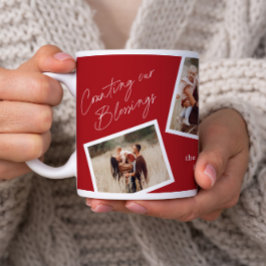 Caneca De Café Grande Presente de Família Moderno e Elegante Colagem de 