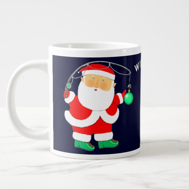 Caneca De Café Grande Presente de Férias de Pesca Personalizado (Esquerda)