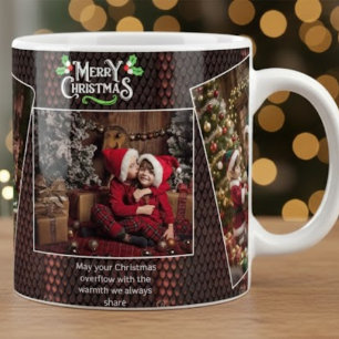 Caneca De Café Grande Presente de Foto de Família Personalizada com Feli