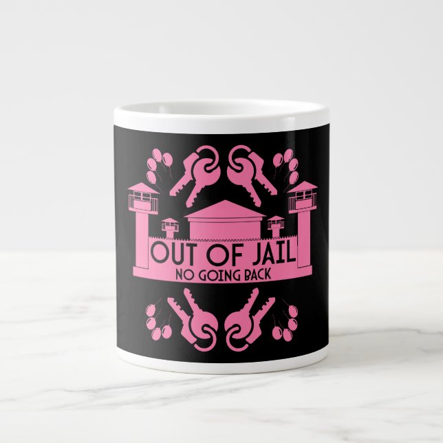 Caneca De Café Grande Presente de libertação fora da prisão (Frente)