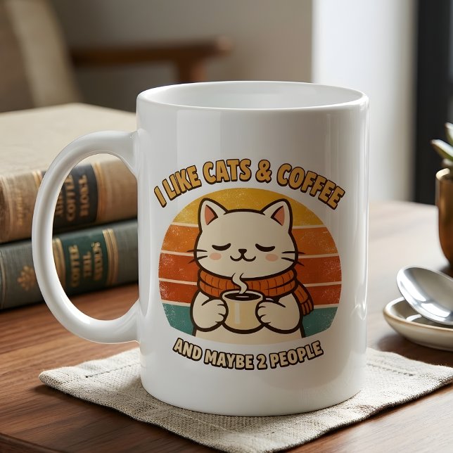 Caneca De Café Grande Presente de Mãe de Gato Introvertida Engraçada par (Criador carregado)