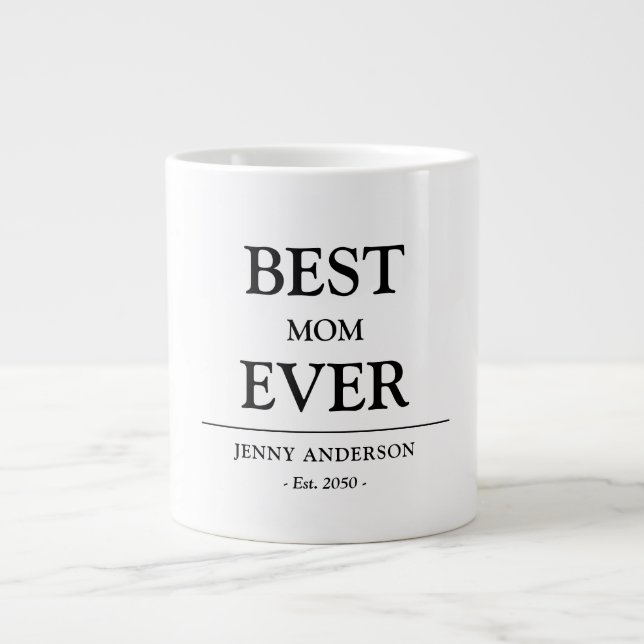 Caneca De Café Grande Presente de Mãe Simples Design Personalizado Melho (Frente)