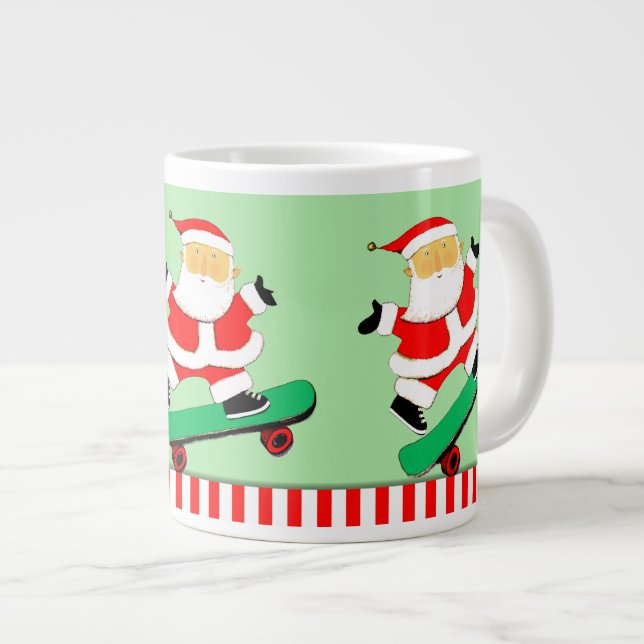 Caneca De Café Grande Presente de Natal de skate (Frente Esquerda)