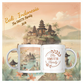 Caneca De Café Grande Presente de Viagem Familiar Personalizado Bali Ind