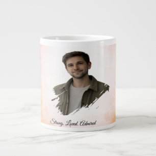Caneca De Café Grande Presente do Dia dos Namorados com Foto em Aquarela