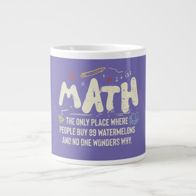 Caneca De Café Grande Presente do professor de matemática de matemática (Frente)
