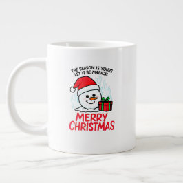 Caneca De Café Grande Presente Extra de Natal Flaming Snowman Jumbo