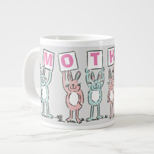 Caneca De Café Grande Presente para a mãe com coelhos divertidos