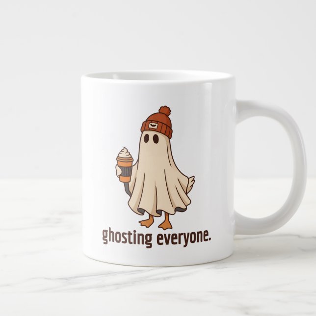 Caneca De Café Grande Presente para Amante de Café Ganso Fantasma Ignora (Direita)