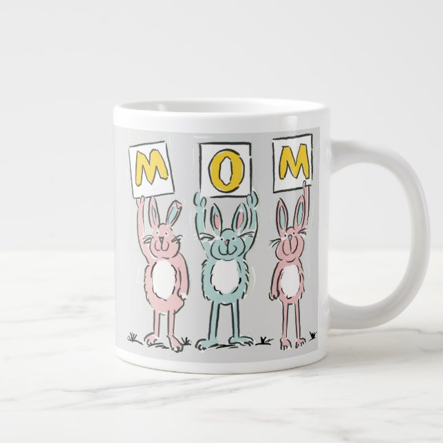 Caneca De Café Grande Presente para Design de Coelhos Divertidos da Mãe (Direita)