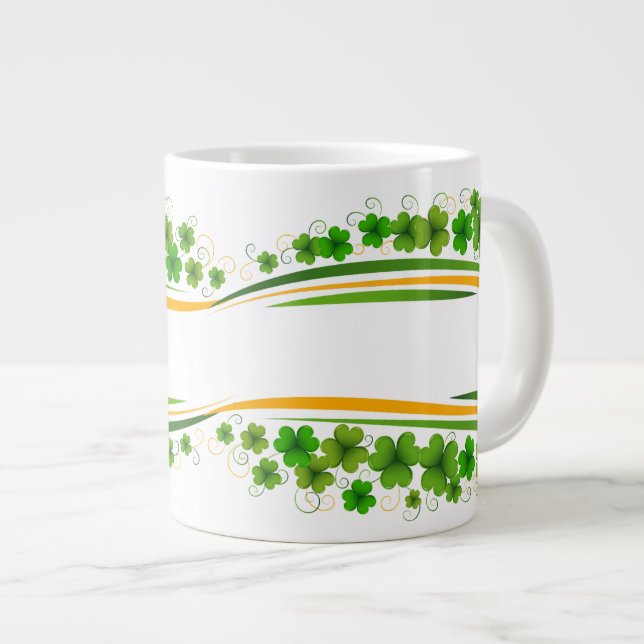 Caneca De Café Grande Presente para o Dia de São Patrício (Frente Esquerda)