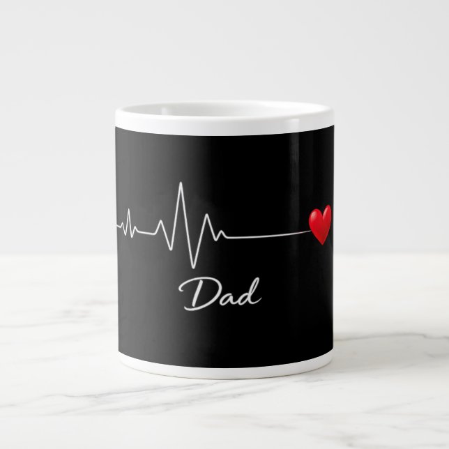Caneca De Café Grande Presente para o Pai Linha do Amor (Frente)