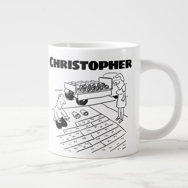 Caneca De Café Grande Presente para uma Camada Turf Lâmpada com Nome (Direita)