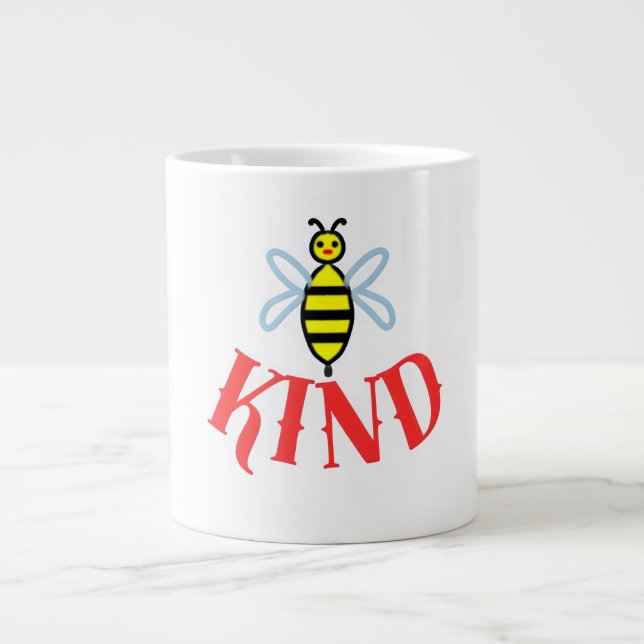 Caneca De Café Grande Presente Personalizado Abelha Gentil (Frente)
