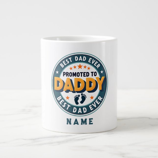 Caneca De Café Grande Presente Personalizado com Nome para Papai (Frente)