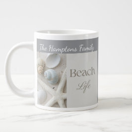 Caneca De Café Grande Presente Personalizado de Conchas Marinhas para Ca