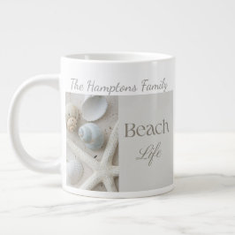 Caneca De Café Grande Presente Personalizado de Conchas Marinhas para Ca