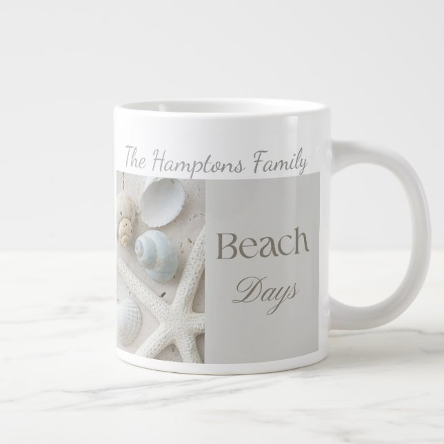 Caneca De Café Grande Presente Personalizado de Conchas Marinhas para Ca (Direita)