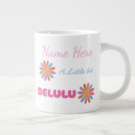 Caneca De Café Grande Presente Personalizado Delulu, Presente Divertido