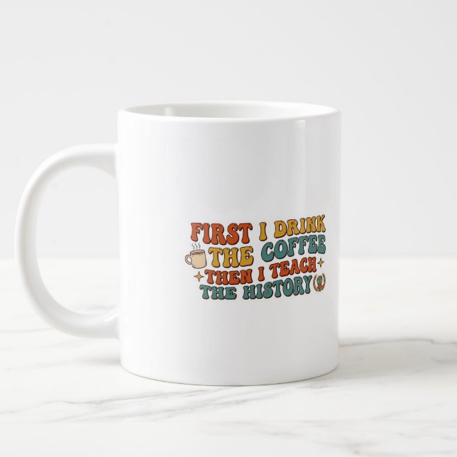 Caneca De Café Grande Presente retrô groovy engraçado para professores d (Esquerda)