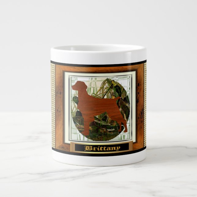 Caneca De Café Grande Presentes Brittany Spaniel Americanos (Frente)