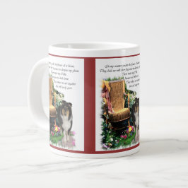 Caneca De Café Grande Presentes de Arte Collie de Três Cores