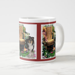 Caneca De Café Grande Presentes de Arte Collie em Triores Rough