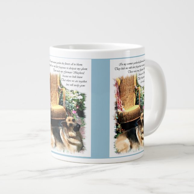 Caneca De Café Grande Presentes de german shepherd Amor (Frente Esquerda)