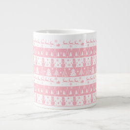Caneca De Café Grande Presentes de inverno de Natal Rosa e Bonito