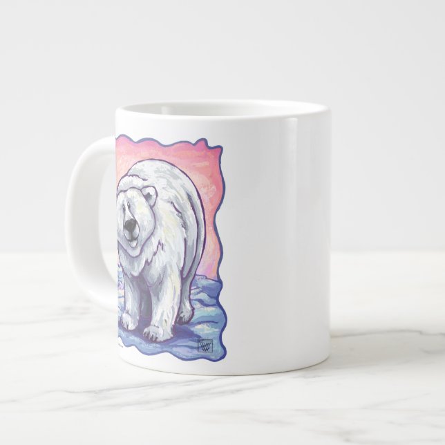 Caneca De Café Grande Presentes e acessórios do Urso Polar (Frente Esquerda)