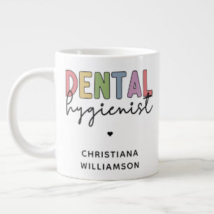 Caneca De Café Grande Presentes RDH de Higienista Dental de Nome Persona