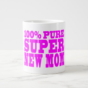Caneca De Café Grande Presentes Rosa Legal 4 Novas Mães: Super Nova Mã