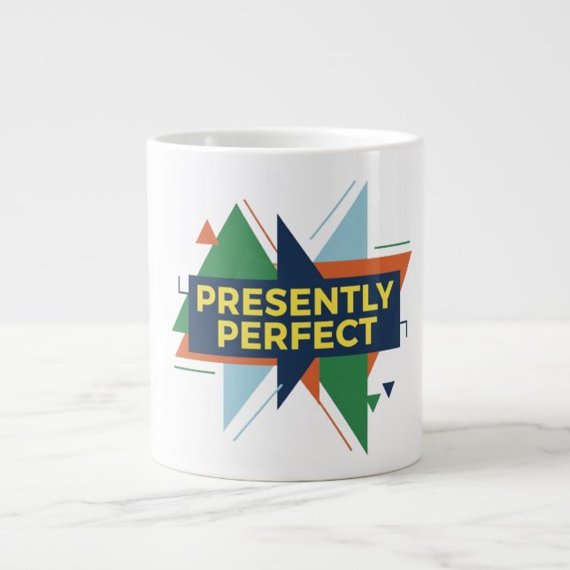 Caneca De Café Grande Presently Perfect Abstract Modern  Design (Frente)