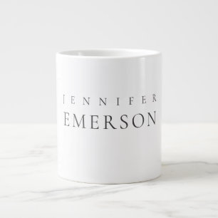 Caneca De Café Grande Preto branco profissional minimalista moderno simp