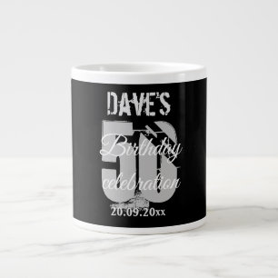 Caneca De Café Grande Preto Negrito Personalizado 50 Qualquer Aniversári