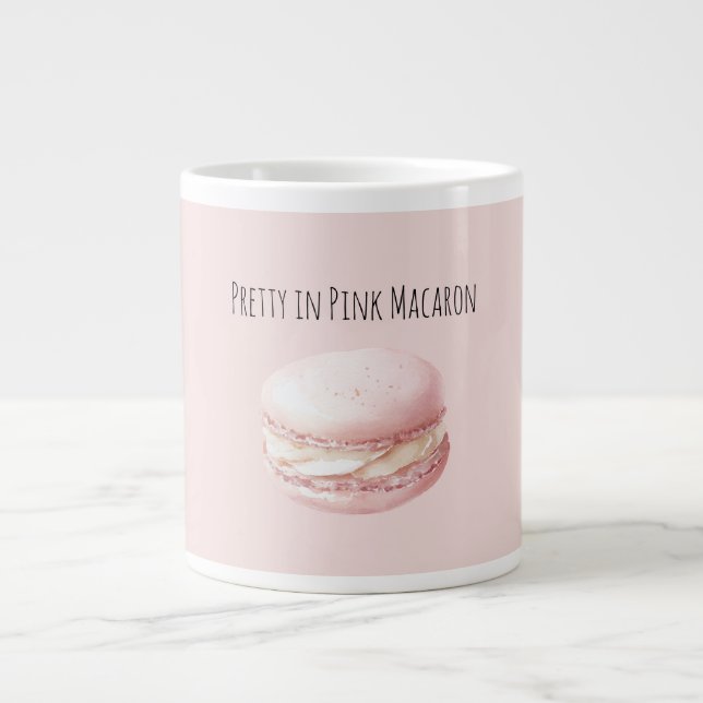 Caneca De Café Grande Pretty in Pink Macaron (Frente)