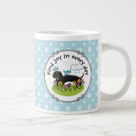 Caneca De Café Grande Primavera Dachshund Dog Dachsie (preto e bronzeado