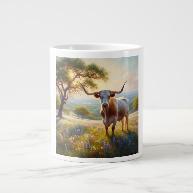 Caneca De Café Grande Primavera do Texas longhorn (Frente)