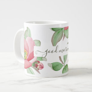 Caneca De Café Grande Primavera Magnolia Feliz Flores, Boa Manhã