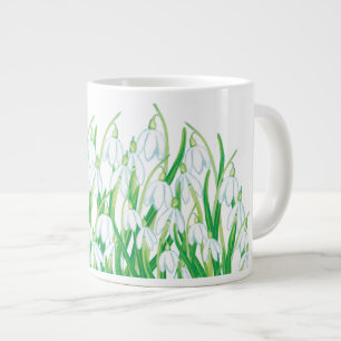 Caneca De Café Grande Primavera Snowdrops