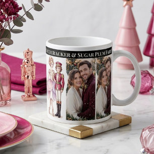 Caneca De Café Grande Primeira Foto de Natal do Casal do Quebra-Nozes e